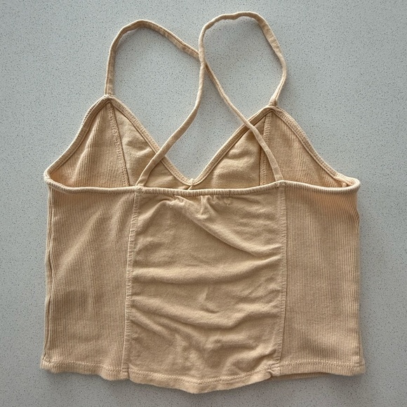 Yellow Racerback/Crossback Spaghetti Strap Tank Top - Picture 3 of 7